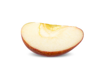 Slice apple isolated on white clipping path