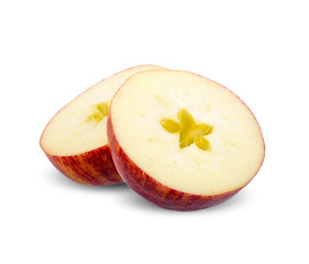Half of  apple isolated on white clipping path