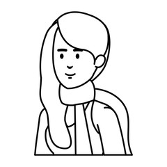 woman with christmas scarf