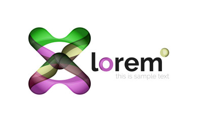 Geometric convergence vector business icon