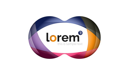 Abstract geometric logo design, overlapping shapes