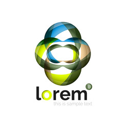 Abstract geometric logo design, overlapping shapes