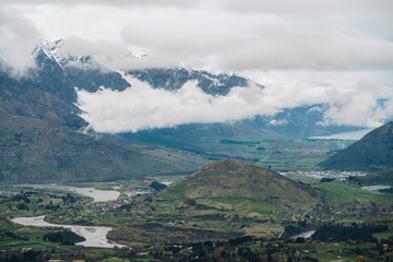Fototapeta premium New Zealand, Otago, Queenstown, Queenstown hill, Lake Wakatipu,
