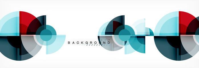 Abstract background - multicolored circles, trendy minimal geometric design