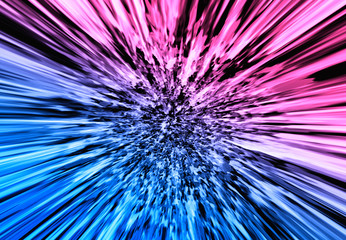 Pink and cyan teleportation trip abstract background