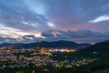 Khao Rang viewpoint locate on the top of Khao Rang mountain in the middle of Phuket town..on Khao Rang viewpoint can see around Phuket city many tourists come to see sunset and light of Phuket at nigh