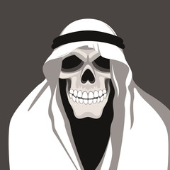 skull vector illustration flat style front side