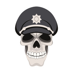  skull vector illustration flat style front side