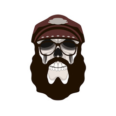  skull vector illustration flat style front side