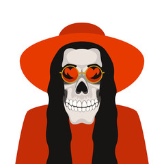  skull vector illustration flat style front side