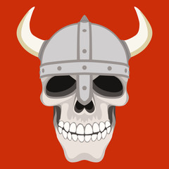  skull vector illustration flat style front side