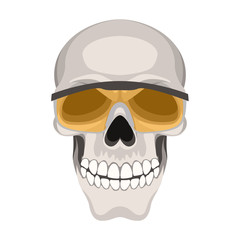 skull vector illustration flat style front side