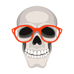  skull vector illustration flat style front side