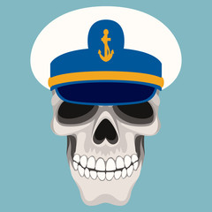  skull vector illustration flat style front side