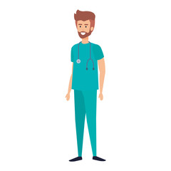 general practitioner with stethoscope character