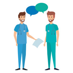Fototapeta premium doctors talking avatars characters