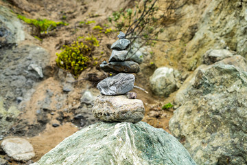Lands End, San Francisco, United States: ‎March ‎24, ‎2018  - People keeps coming here to put the stones together to build some special  artwork.