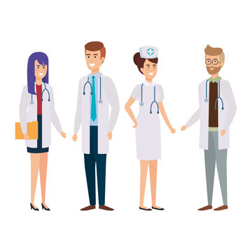 group of doctors with nurse