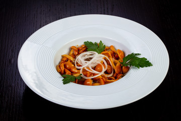 Appetizing marinated mushrooms