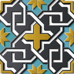 Obraz premium Colorful relief sculpture seamless pattern 0340