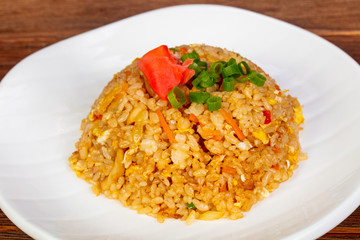Stir fry rice with vegetables