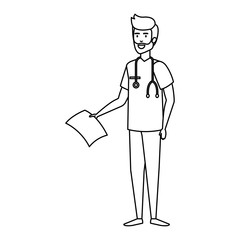general practitioner with stethoscope character