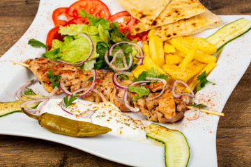 Greek traditional souvlaki