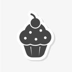 Cupcake sticker, Illustration Isolated On White