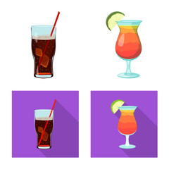 Isolated object of drink and bar symbol. Collection of drink and party vector icon for stock.
