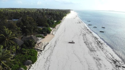 vue aérienne, plage de Matmwe, Zanzibar