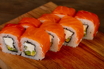 Japanese roll with salmon