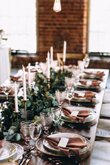 Wedding table decoration rustic style