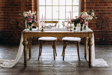 Wedding table decoration rustic style