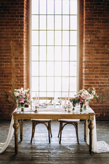 Wedding table decoration rustic style