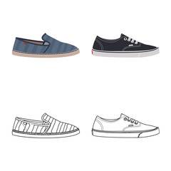 Vector design of shoe and footwear logo. Set of shoe and foot stock symbol for web.