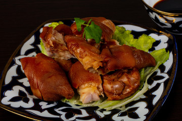 Baked pork with skin