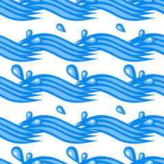 Water. Wave. Sea. Background, wallpaper, seamless. Blue.