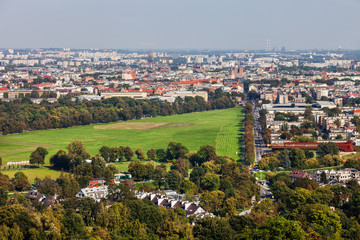 Fototapeta Krakow Cityscape With Blonia Park obraz