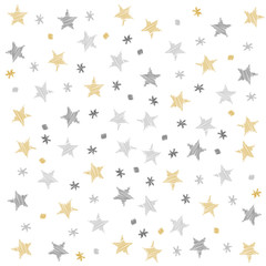 Christmas stars dots pattern scribble drawing isolated background