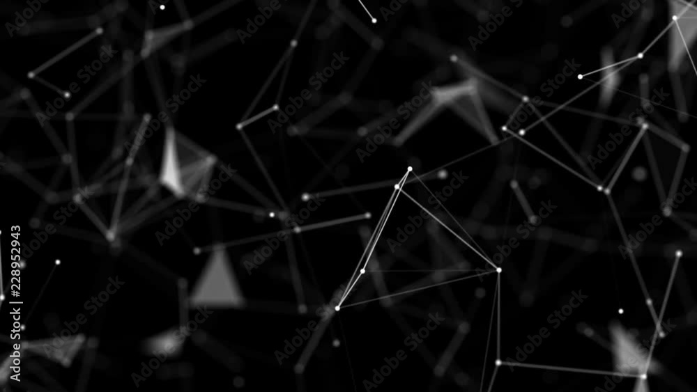 Poster the field of interacting particles. depth of field. camera fits and moves away from the field. seaml