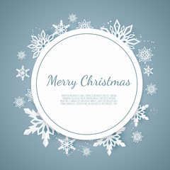 Abstract winter design with snowflakes and space for text.