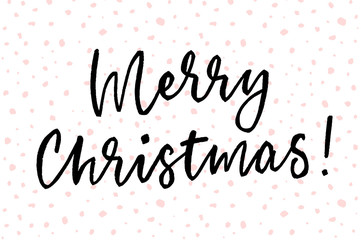 Merry Christmas, handwritten phrase. Modern brush calligraphy.