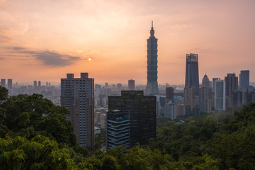 The beautiful view of Taipei, Taiwan city skyline