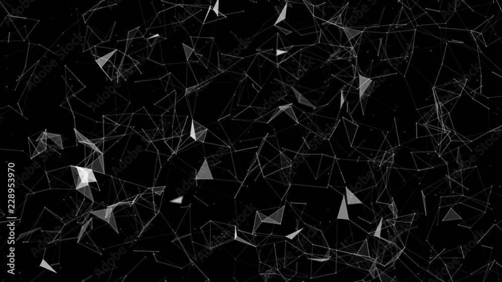 Poster digital iteration. depth of field. seamless loop.futuristic network.