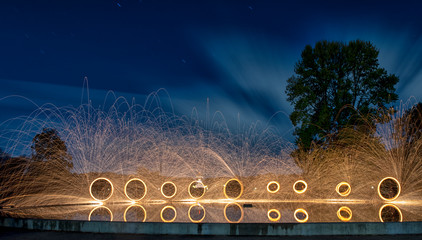 Steel wool Firework - Fun with fire and burning steel