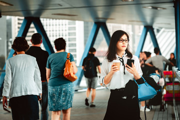 Lifestyle of business woman in urban city 