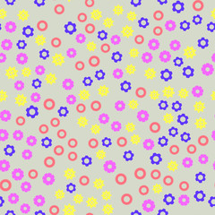 Gears and mechanism Seamless vector EPS 10 Flat geometric pattern texture. Multicolor abstract background for print and textile
