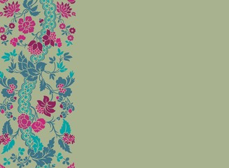 wedding card design, paisley floral pattern , India