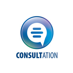 Sign for online consultation. Vector illustration of the icon.