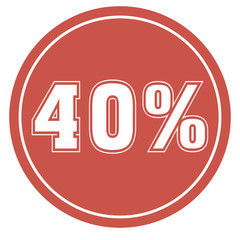 40 % Percent Discount, Sale Up, Special Offer, Trade off, Promotion concept